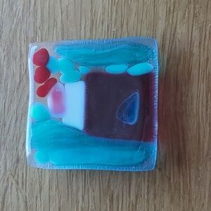 Colorful Square Glass Trinket Dish